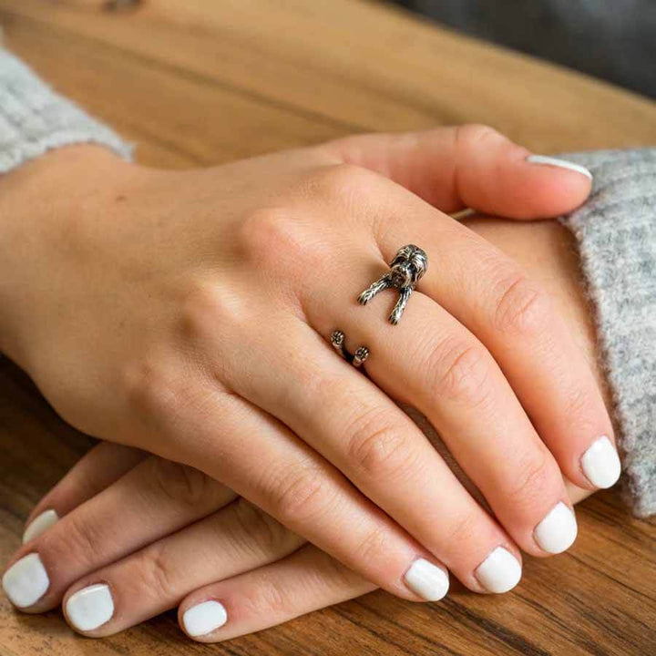 Stylish Havanese Wrap Ring for Dog Lovers - Wearing Felicity Havanese-Wrap-Ring-02 Wear Felicity