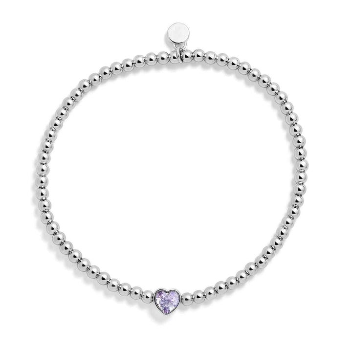 Personalized Heart Birthstone Stretch Bracelet - Wearing Felicity Heart-Birthstone-Stretch-Bracelet-Alexandrite Wear Felicity
