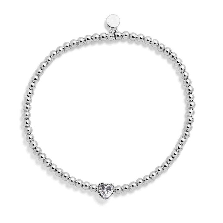 Personalized Heart Birthstone Stretch Bracelet - Wearing Felicity Heart-Birthstone-Stretch-Bracelet-Diamond Wear Felicity