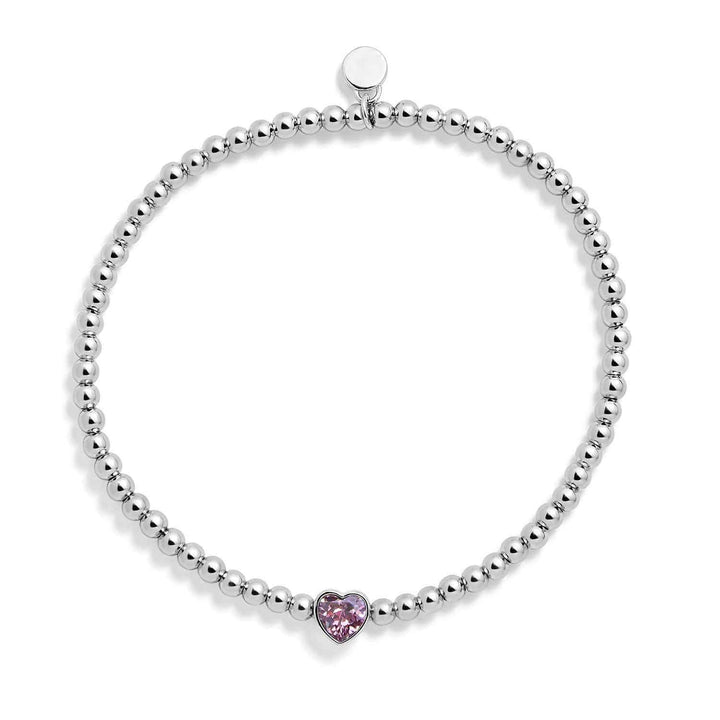 Personalized Heart Birthstone Stretch Bracelet - Wearing Felicity Heart-Birthstone-Stretch-Bracelet-Tourmaline Wear Felicity