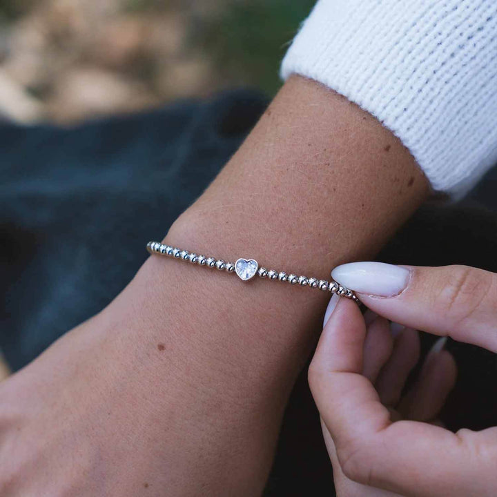 Personalized Heart Birthstone Stretch Bracelet - Wearing Felicity Heart-Birthstone-Stretch-Bracelet Wear Felicity