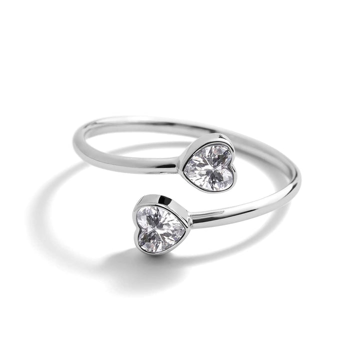 Custom Heart Birthstone Wrap Ring - Wearing Felicity Heart-Birthstone-Wrap-Ring-Blue-Diamond Wear Felicity