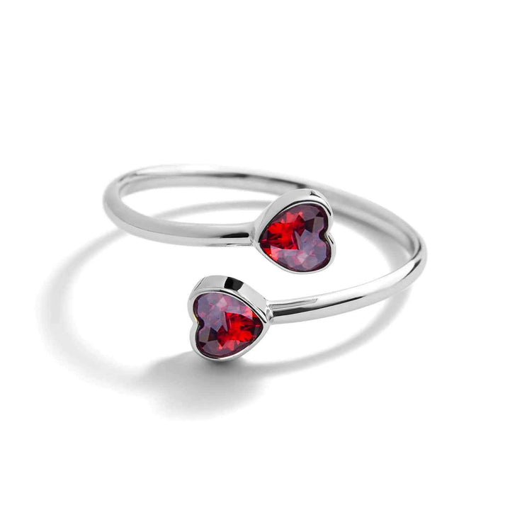 Custom Heart Birthstone Wrap Ring - Wearing Felicity Heart-Birthstone-Wrap-Ring-Garnet Wear Felicity