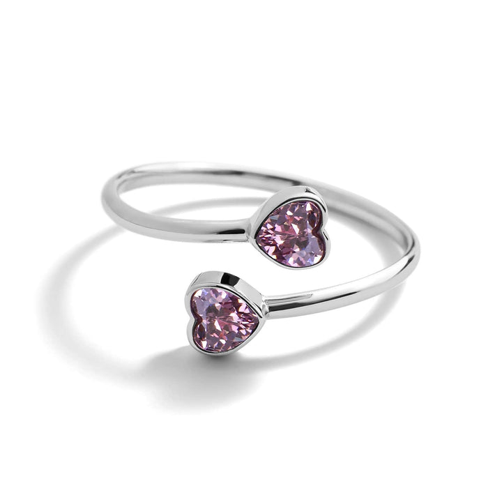 Custom Heart Birthstone Wrap Ring - Wearing Felicity Heart-Birthstone-Wrap-Ring-Tourmaline Wear Felicity