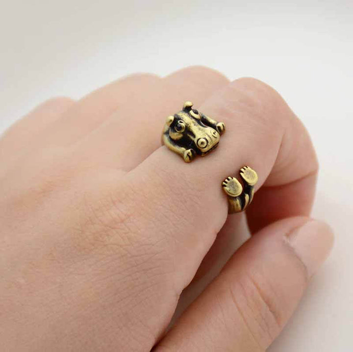 Stylish Hippo Wrap Ring for Animal Lovers - Wearing Felicity Hippo-Wrap-Ring-Gold Wear Felicity