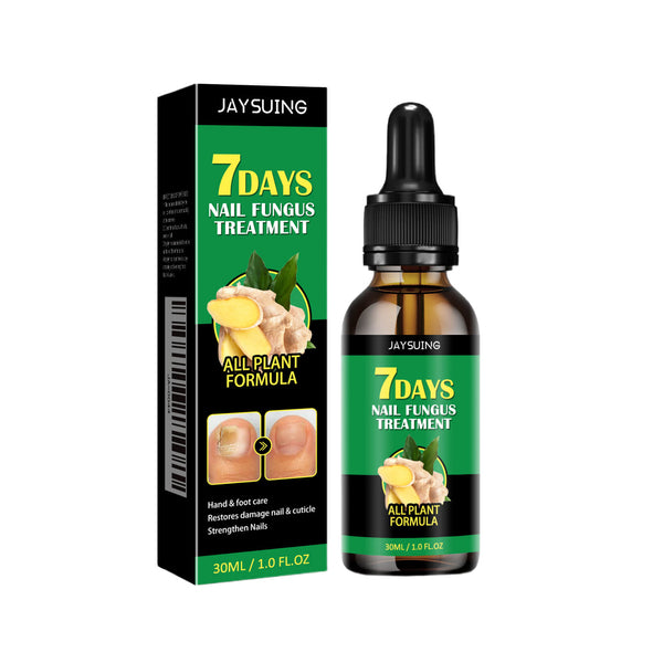 Jaysuing 7 Days Nail Fungus Treatment bottle and packaging on a white background Jaysuing Ginger Nail Treatment for Healthy Nails Jaysuing Ginger Nail Treatment for Hands and Feet Soft Nail Polish Hydrating Solution for Fungal Nail Infection