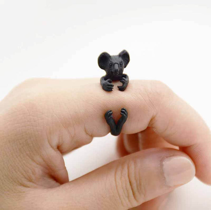 Shop Stylish Koala Wrap Rings - Perfect Gift - Wearing Felicity Koala-Wrap-Ring-Black Wear Felicity
