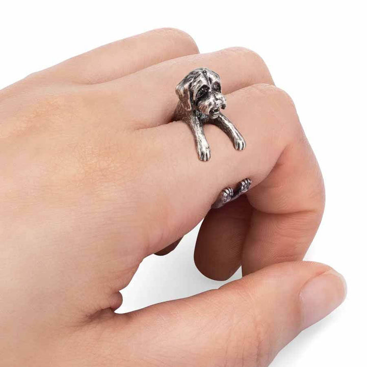 Stylish Labradoodle Wrap Ring for Dog Lovers - Wearing Felicity Labradoodle-Wrap-Ring-02 Wear Felicity