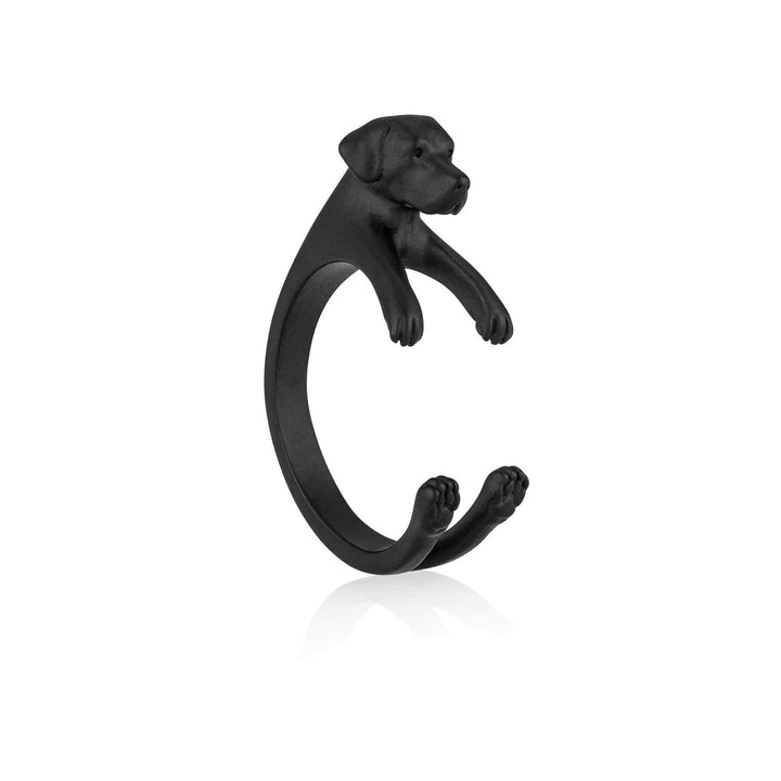 Stylish Labrador Retriever Wrap Ring for Dog Lovers - Wearing Felicity Labrador-Retriever-Wrap-Ring-Black Wear Felicity