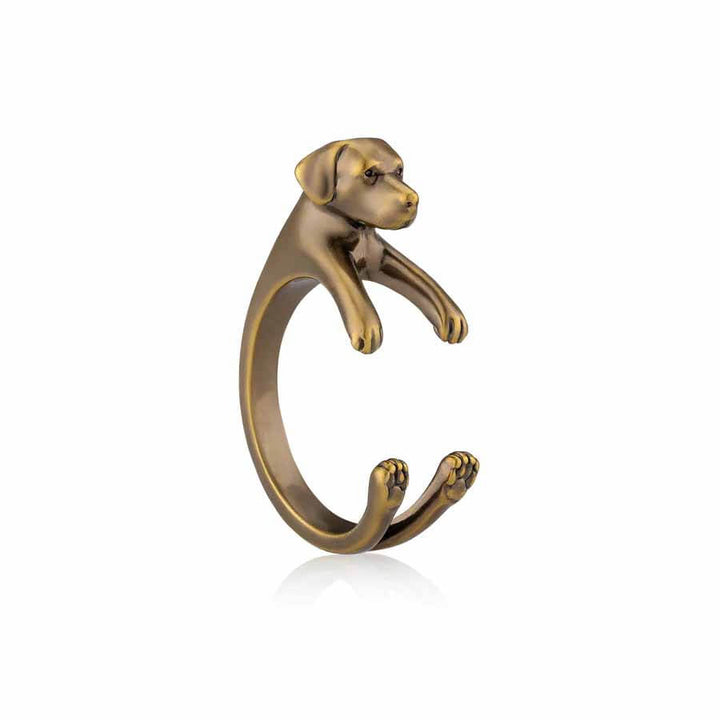 Stylish Labrador Retriever Wrap Ring for Dog Lovers - Wearing Felicity Labrador-Retriever-Wrap-Ring-Gold Wear Felicity