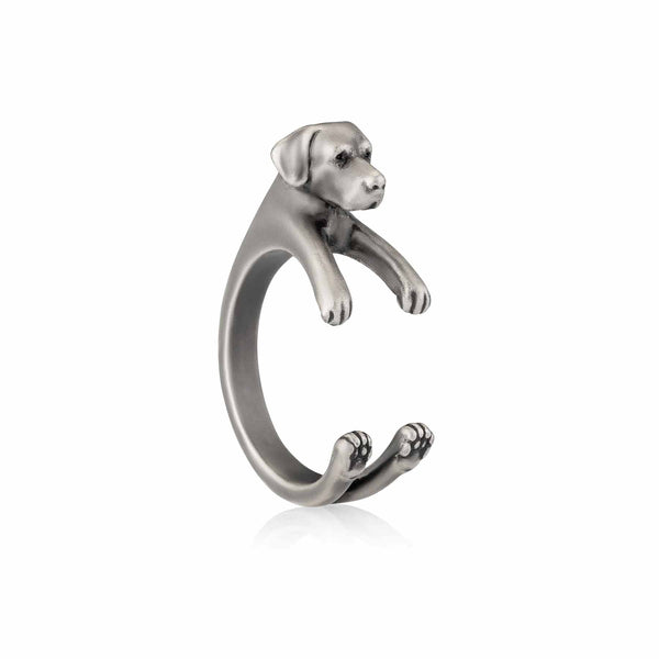 Stylish Labrador Retriever Wrap Ring for Dog Lovers - Wearing Felicity Labrador-Retriever-Wrap-Ring-Silver Wear Felicity