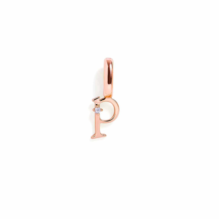 Personalized Letter Charms in Gold & Silver - Wearing Felicity Letter-Charm-Rose-Gold-P Wear Felicity