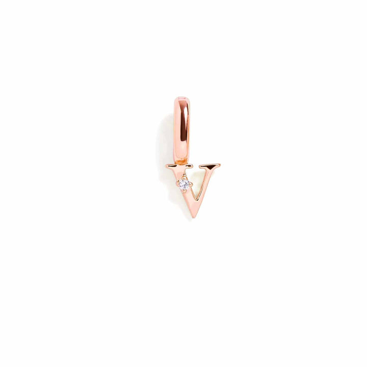 Personalized Letter Charms in Gold & Silver - Wearing Felicity Letter-Charm-Rose-Gold-V Wear Felicity