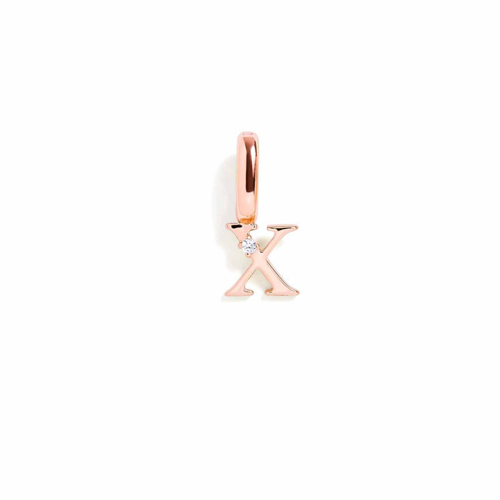 Personalized Letter Charms in Gold & Silver - Wearing Felicity Letter-Charm-Rose-Gold-X Wear Felicity