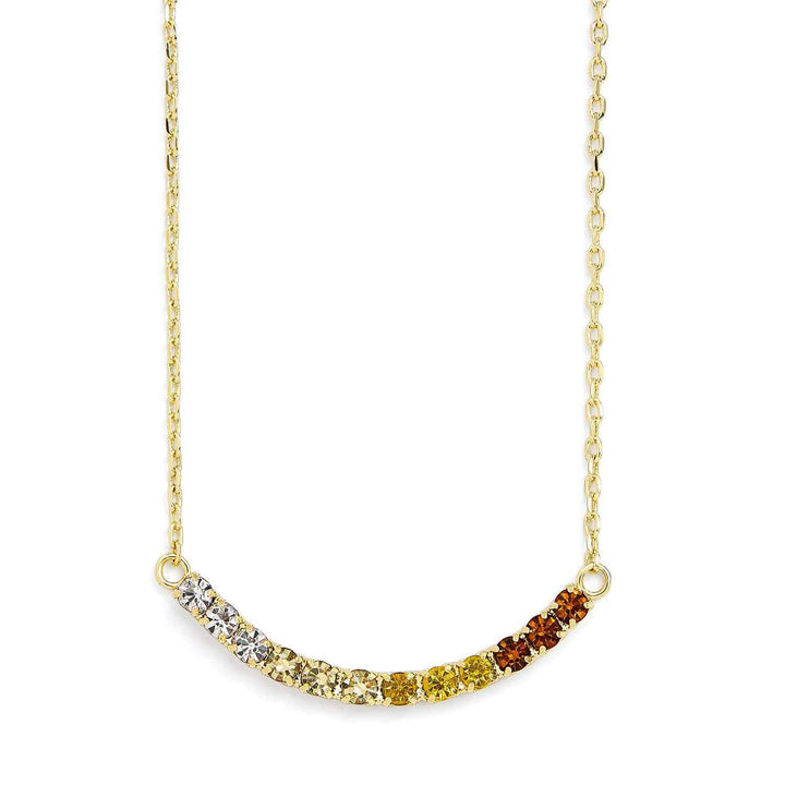 Meaningful Colors Cluster Necklace with Symbolic Virtues - Wearing Felicity Meaningful-Colors-Cluster-Necklace-Yellow-Gradient Wear Felicity