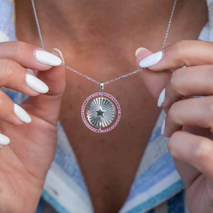 Elegant Meaningful Colors Spin Necklace for You - Wearing Felicity Meaningful-Colors-Spin-Necklace-04 Wear Felicity