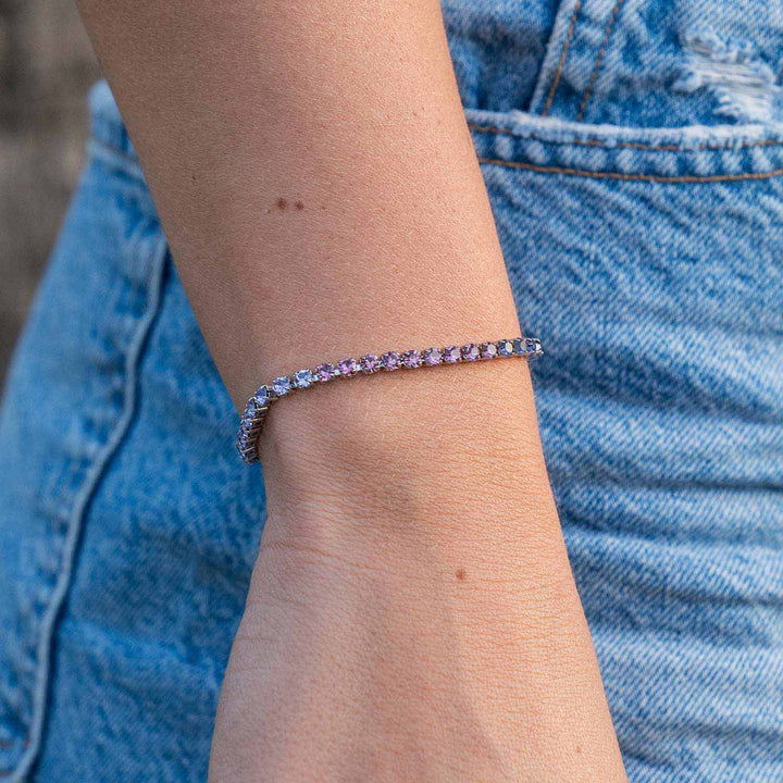 Vibrant Meaningful Colors Tennis Bracelet for Style - Wearing Felicity Meaningful-Colors-Tennis-Bracelet-02 Wear Felicity