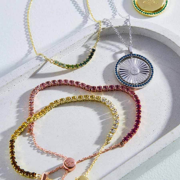 Vibrant Meaningful Colors Tennis Bracelet for Style - Wearing Felicity Meaningful-Colors-Tennis-Bracelet-03 Wear Felicity
