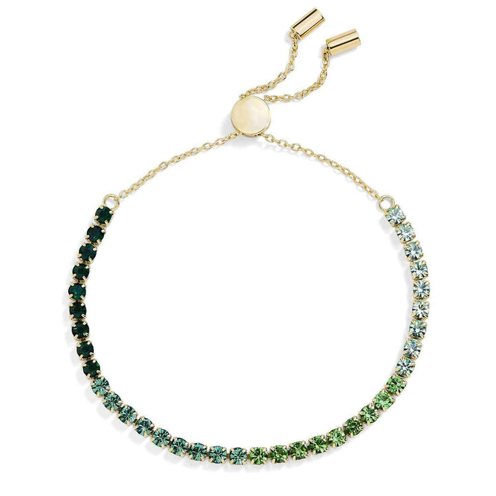 Vibrant Meaningful Colors Tennis Bracelet for Style - Wearing Felicity Meaningful-Colors-Tennis-Bracelet-Green-Gradient Wear Felicity