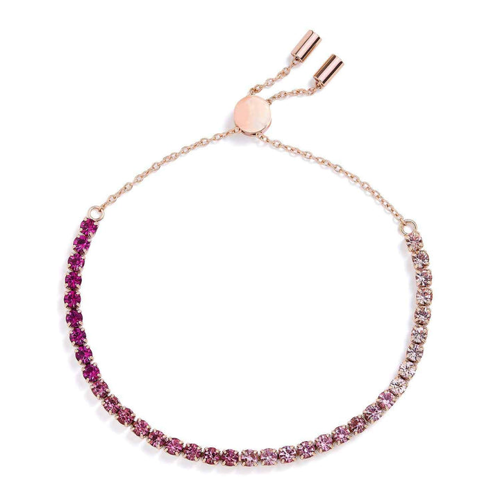 Vibrant Meaningful Colors Tennis Bracelet for Style - Wearing Felicity Meaningful-Colors-Tennis-Bracelet-Pink-Gradient Wear Felicity
