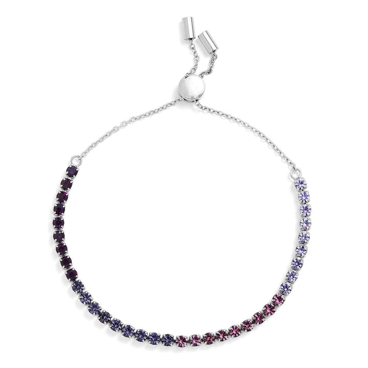Vibrant Meaningful Colors Tennis Bracelet for Style - Wearing Felicity Meaningful-Colors-Tennis-Bracelet-Purple-Gradient Wear Felicity
