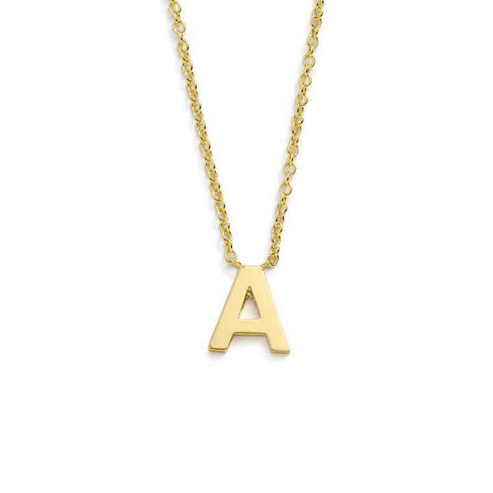 Chic Mini Initial Necklace for Everyday Elegance - Wearing Felicity Mini-Initial-Necklace-Gold-A Wear Felicity