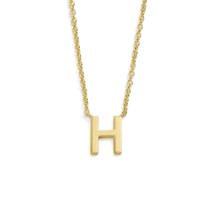 Chic Mini Initial Necklace for Everyday Elegance - Wearing Felicity Mini-Initial-Necklace-Gold-H Wear Felicity