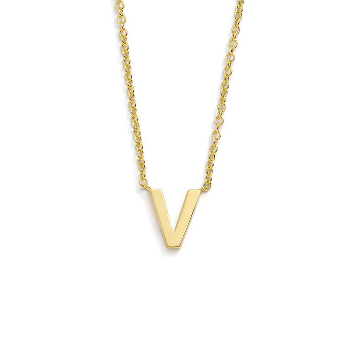 Chic Mini Initial Necklace for Everyday Elegance - Wearing Felicity Mini-Initial-Necklace-Gold-V Wear Felicity