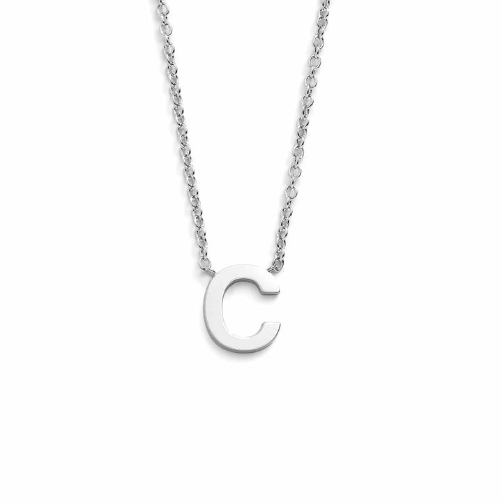 Chic Mini Initial Necklace for Everyday Elegance - Wearing Felicity Mini-Initial-Necklace-Silver-C Wear Felicity