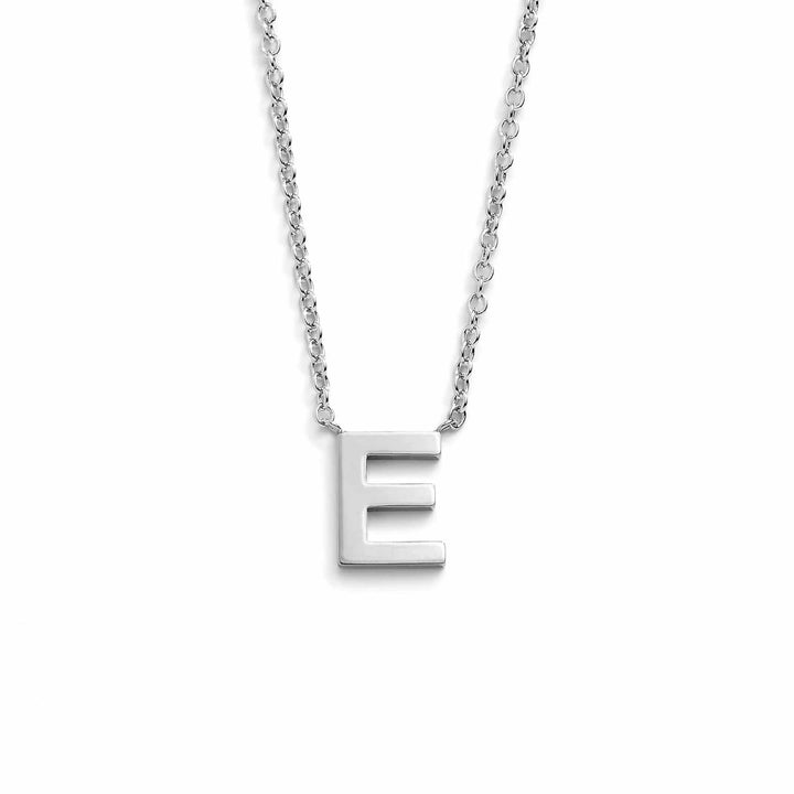Chic Mini Initial Necklace for Everyday Elegance - Wearing Felicity Mini-Initial-Necklace-Silver-E Wear Felicity