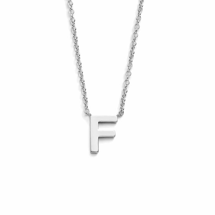 Chic Mini Initial Necklace for Everyday Elegance - Wearing Felicity Mini-Initial-Necklace-Silver-F Wear Felicity