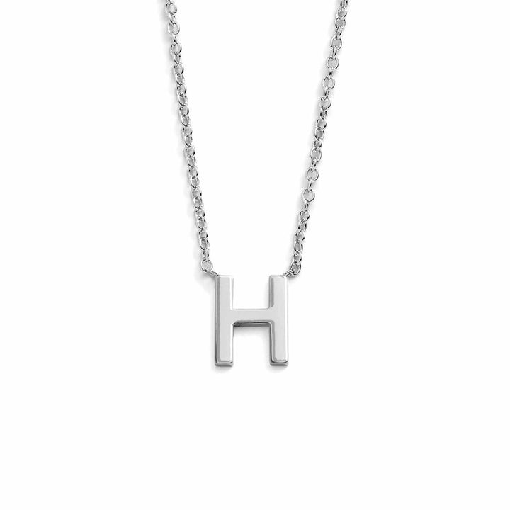 Chic Mini Initial Necklace for Everyday Elegance - Wearing Felicity Mini-Initial-Necklace-Silver-H Wear Felicity