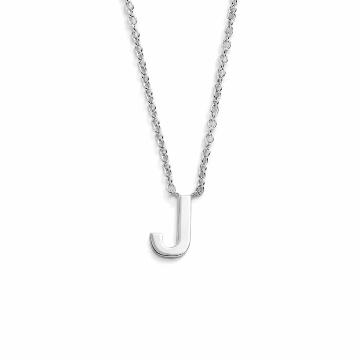 Chic Mini Initial Necklace for Everyday Elegance - Wearing Felicity Mini-Initial-Necklace-Silver-J Wear Felicity