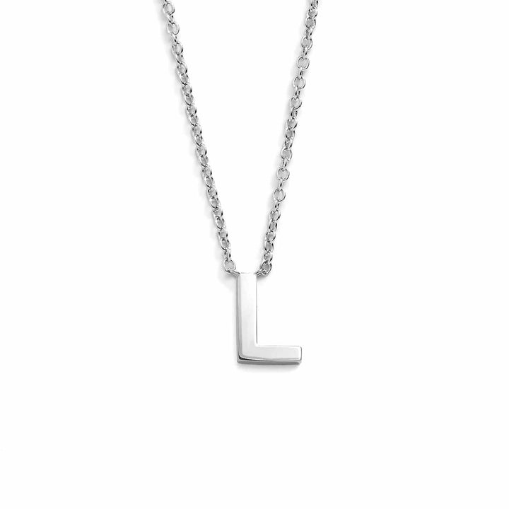 Chic Mini Initial Necklace for Everyday Elegance - Wearing Felicity Mini-Initial-Necklace-Silver-L Wear Felicity