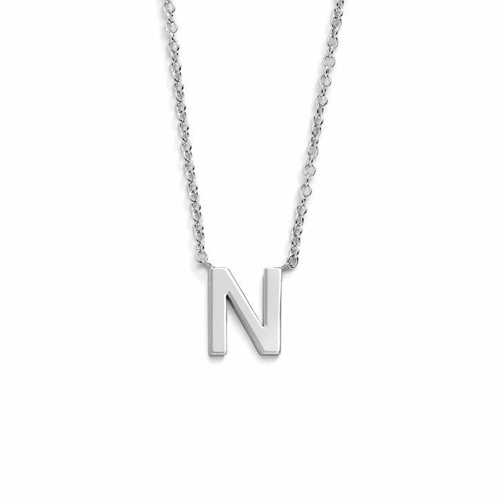 Chic Mini Initial Necklace for Everyday Elegance - Wearing Felicity Mini-Initial-Necklace-Silver-N Wear Felicity