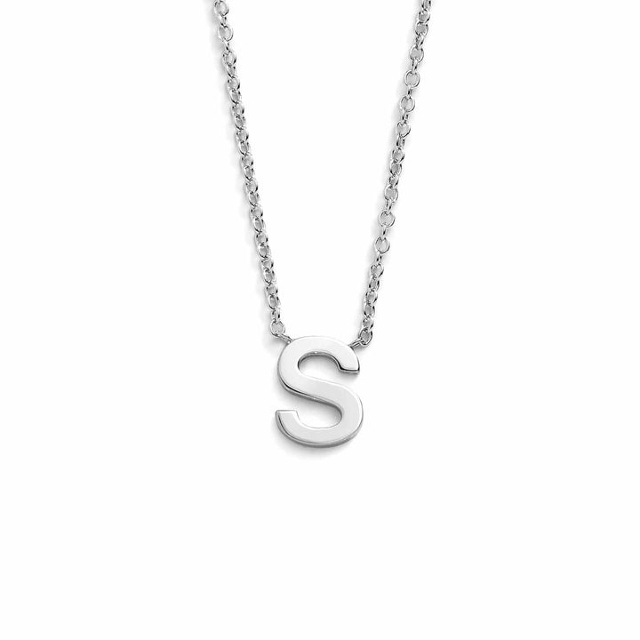 Chic Mini Initial Necklace for Everyday Elegance - Wearing Felicity Mini-Initial-Necklace-Silver-S Wear Felicity