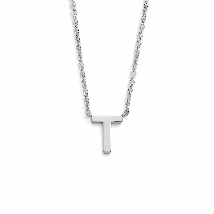 Chic Mini Initial Necklace for Everyday Elegance - Wearing Felicity Mini-Initial-Necklace-Silver-T Wear Felicity