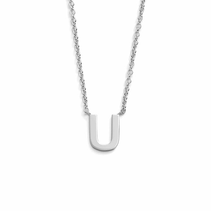 Chic Mini Initial Necklace for Everyday Elegance - Wearing Felicity Mini-Initial-Necklace-Silver-U Wear Felicity