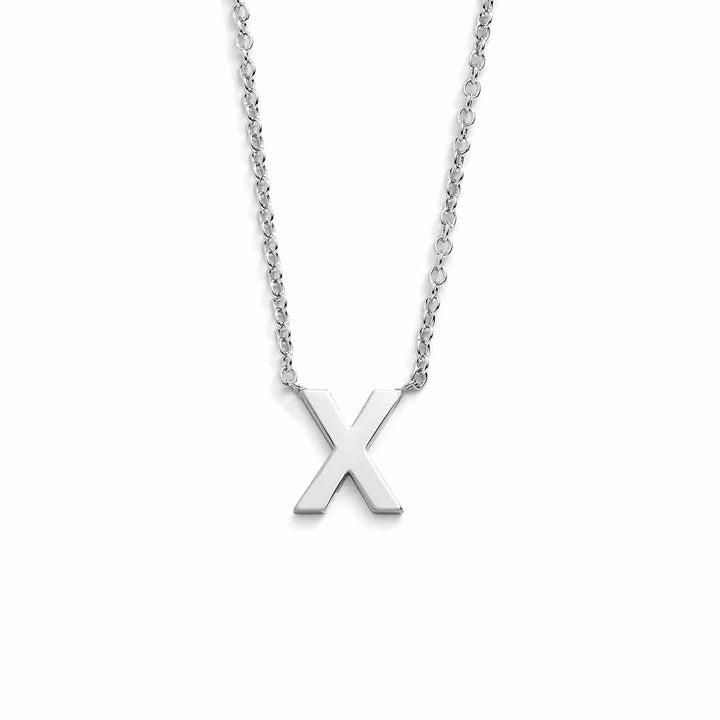 Chic Mini Initial Necklace for Everyday Elegance - Wearing Felicity Mini-Initial-Necklace-Silver-X Wear Felicity