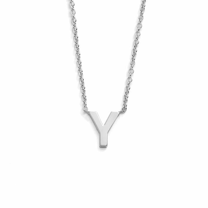 Chic Mini Initial Necklace for Everyday Elegance - Wearing Felicity Mini-Initial-Necklace-Silver-Y Wear Felicity