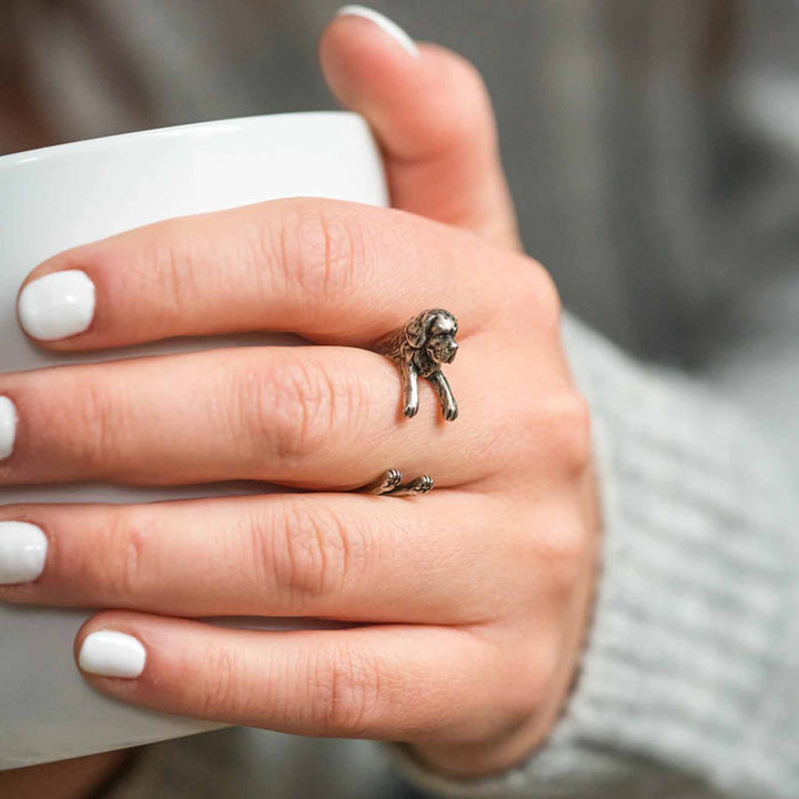 Stylish Newfoundland Wrap Ring for Dog Lovers - Wearing Felicity Newfoundland-Wrap-Ring-03_ef8eb0fe-8b2d-4e84-84f5-3c1c9b173e99 Wear Felicity