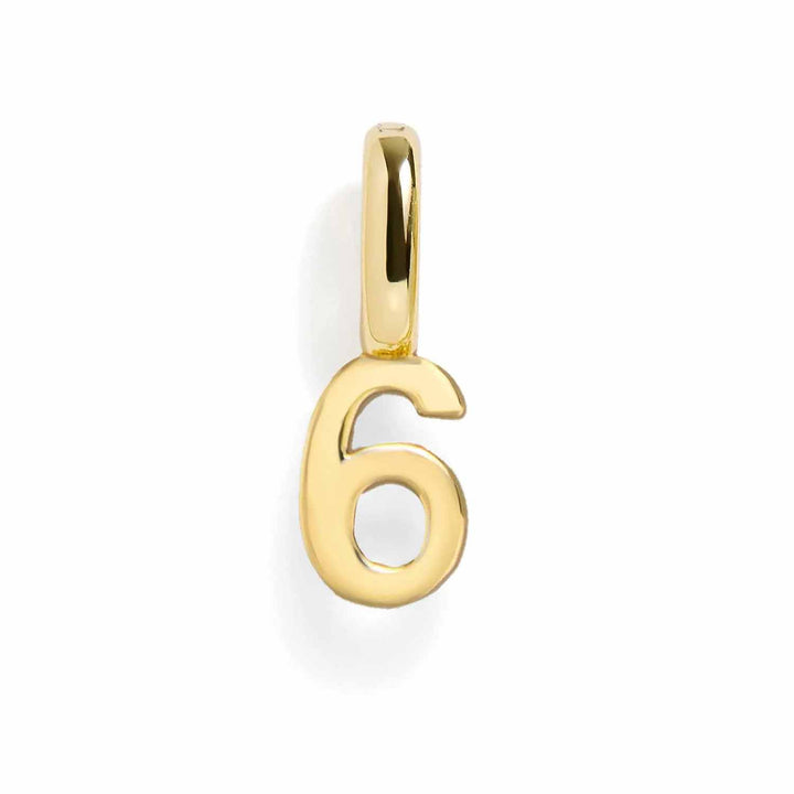 Personalized Number Charms for Unique Jewelry Gifts - Wearing Felicity Number-Charm-Gold-6 Wear Felicity