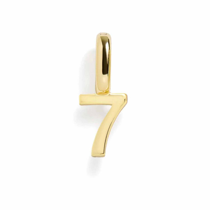 Personalized Number Charms for Unique Jewelry Gifts - Wearing Felicity Number-Charm-Gold-7 Wear Felicity