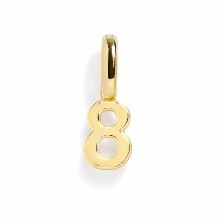 Personalized Number Charms for Unique Jewelry Gifts - Wearing Felicity Number-Charm-Gold-8 Wear Felicity