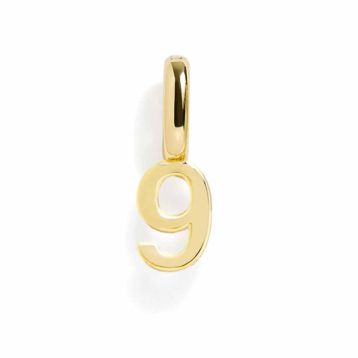 Personalized Number Charms for Unique Jewelry Gifts - Wearing Felicity Number-Charm-Gold-9 Wear Felicity
