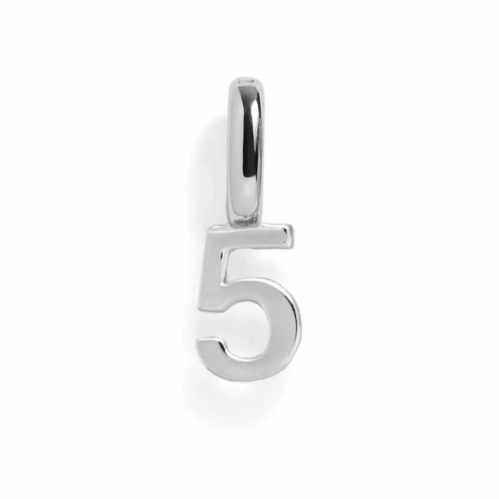 Personalized Number Charms for Unique Jewelry Gifts - Wearing Felicity Number-Charm-Silver-5 Wear Felicity