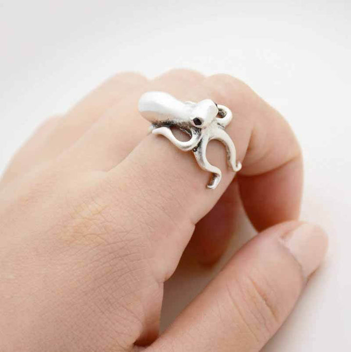 Stylish Octopus Wrap Ring - Wearing Felicity Octopus-Wrap-Ring-Silver Wear Felicity
