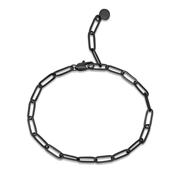 Stylish Paper Clip Chain Bracelet for Charm Lovers - Wearing Felicity Paper-Clip-Chain-Bracelet-Black Wear Felicity