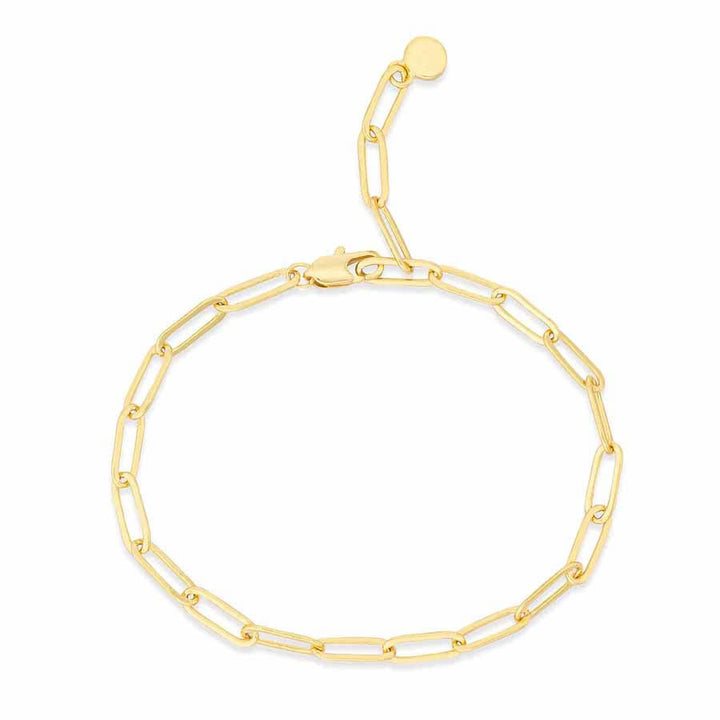 Stylish Paper Clip Chain Bracelet for Charm Lovers - Wearing Felicity Paper-Clip-Chain-Bracelet-Gold Wear Felicity
