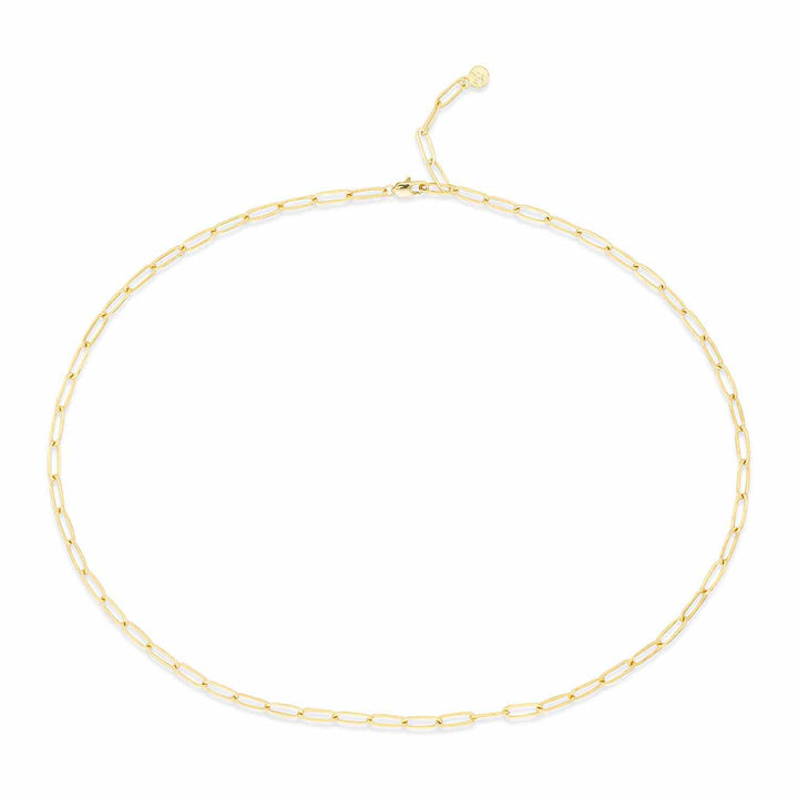 Stylish Paper Clip Chain Necklace with Charms - Wearing Felicity Paper-Clip-Chain-Necklace-Gold Wear Felicity